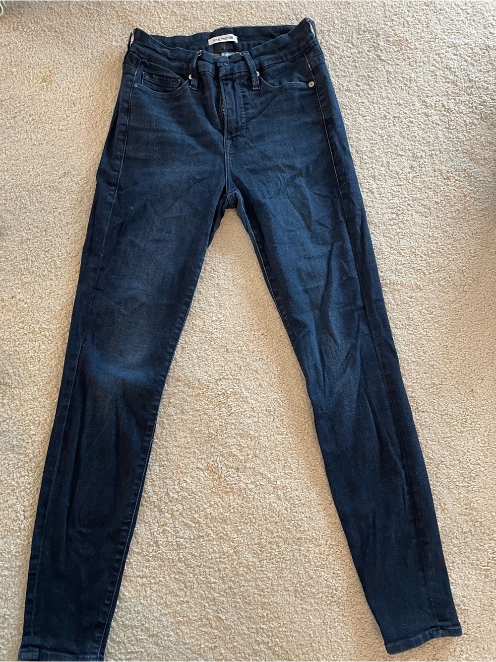 Good American Good Legs Dark Navy Skinny Jeans Sz 0/25